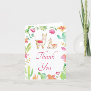 Boho Llamas Thank You Card