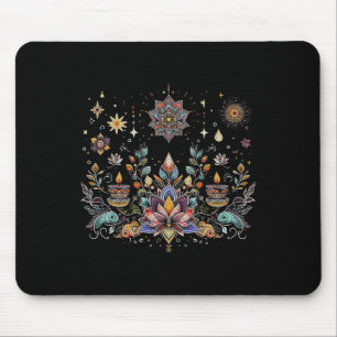 Boho Lotus Star Mandala Spiritual, Yoga Lover, Med Mouse Pad