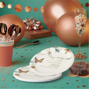 Boho Love Bug Insects Dragonfly baby shower   Paper Plate