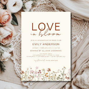 Boho Love in Bloom Wildflower Bridal Shower Invitation