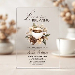 Boho Love is Brewing Bridal Shower Acrylic Invitations