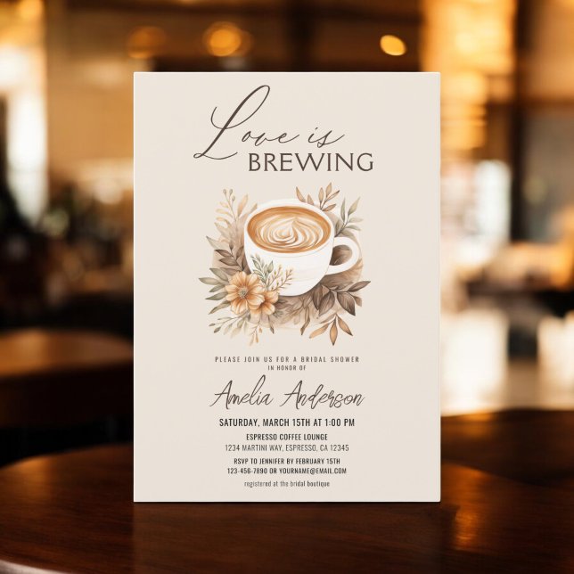 Boho Love is Brewing Bridal Shower Invitation (Creator Uploaded)