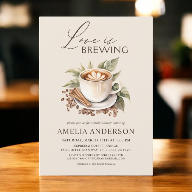Boho Love is Brewing Bridal Shower Invitation (Creator Uploaded)