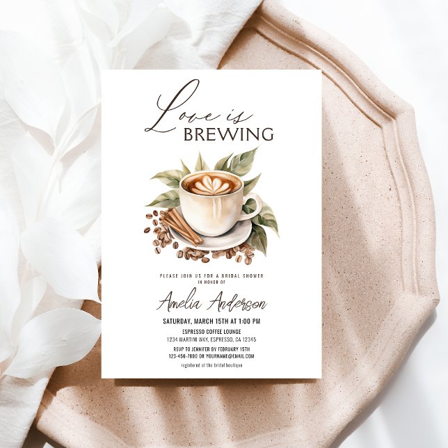Boho Love is Brewing Bridal Shower Invitation (Creator Uploaded)