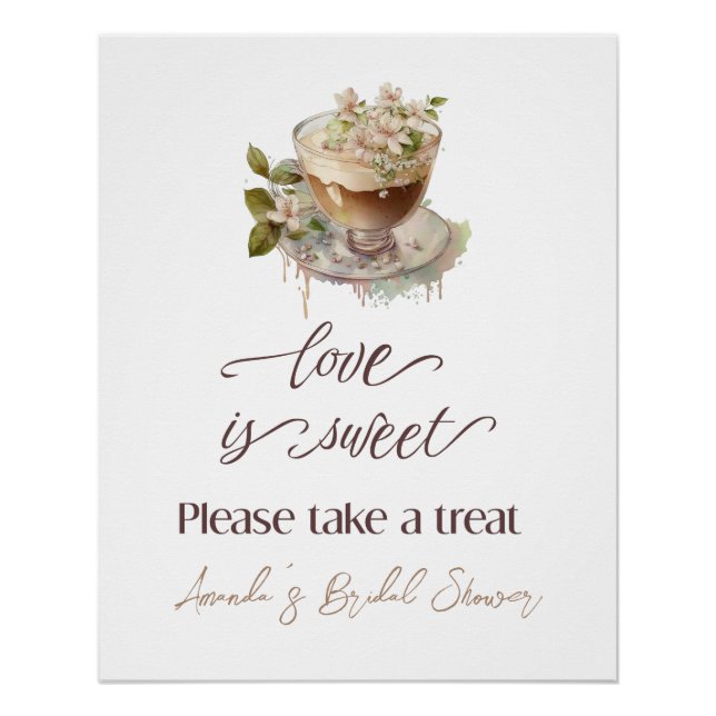 Boho Love is Brewing Floral Bridal Shower Brunch Poster (Front)