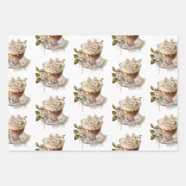 Boho Love is Brewing Floral Bridal Shower Brunch Wrapping Paper Sheet (Front)