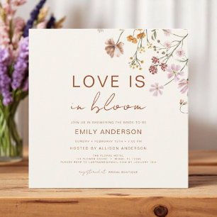 Boho Love is in Bloom Wildflower Bridal Shower Invitation
