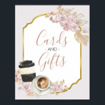 Boho Love is Sweet Bridal Shower Cards & Gifts Pos Poster<br><div class="desc">Boho Love is Sweet Bridal Shower Cards & Gifts Poster</div>