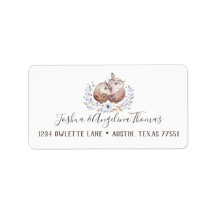 Boho Love Owls Wedding Address Labels
