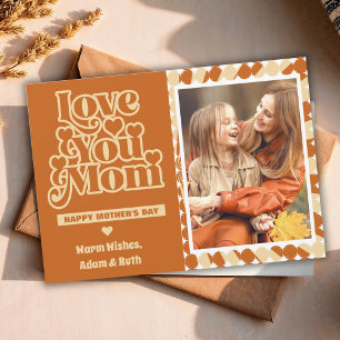 Boho Love You Mum Personalised Photo Mothers Day Card