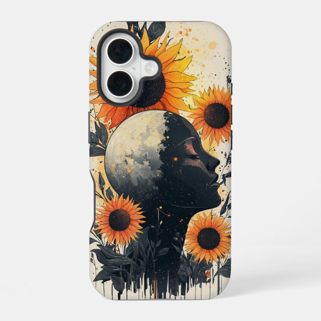 Boho Lunar Bloom Phone Case (Back)