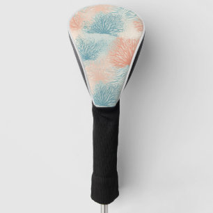 Boho Luxe Watercolor Coastal Coral Pattern (5) Golf Head Cover