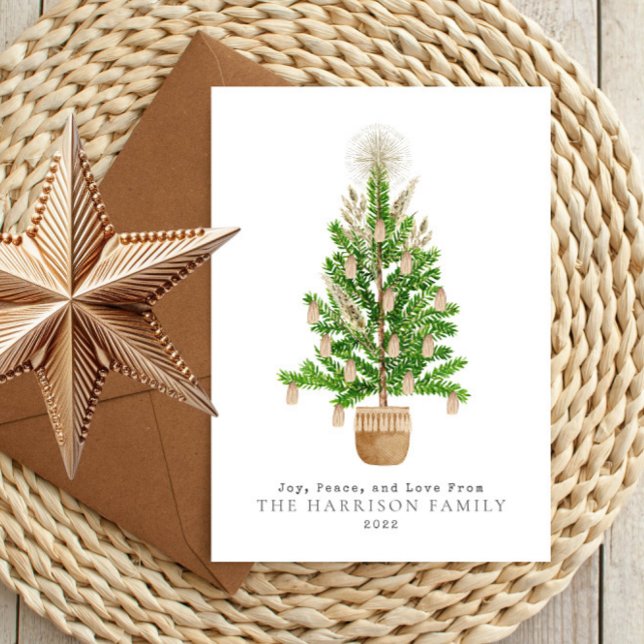 Boho Macrame Christmas Tree Holiday Card (Creator Uploaded)