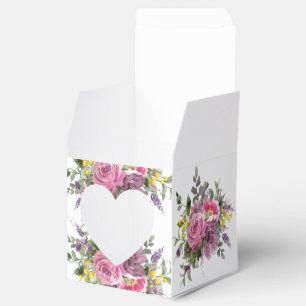 Boho Magenta Purple Pink Mauve Floral Wedding Favour Box