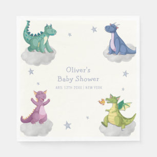 Boho Magical Little Stars Dragon Baby Shower Napkin