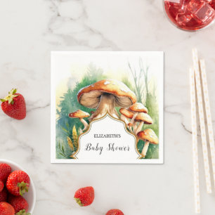 Boho Magical Mushroom Baby Shower Napkin