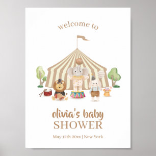 Boho Magical Safari Circus Baby Shower Welcome Poster