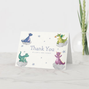 Boho Magical Sky Little Dragon Baby Shower Thank You Card