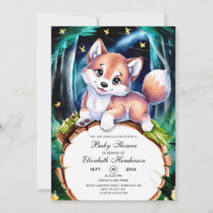Boho Magical Wolf Baby Shower Invitation