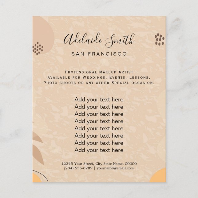 Boho Makeup Artist Flyer | Scan the QR code (Front)