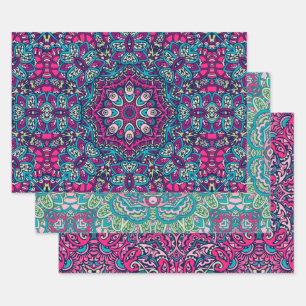 Boho Mandala Abstract Design Wrapping Paper Sheet