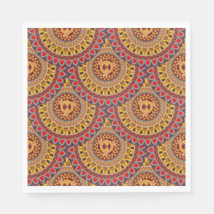 Boho mandala abstract pattern design napkin