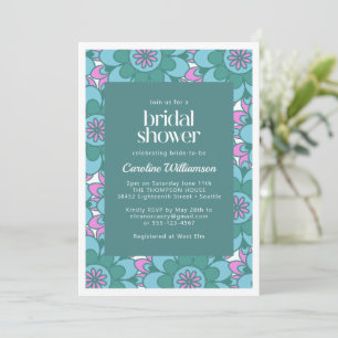 Boho Mandala Flower Colourful Groovy Bridal Shower Invitation