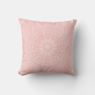 Boho Mandala Girly Blush Pink Cushion