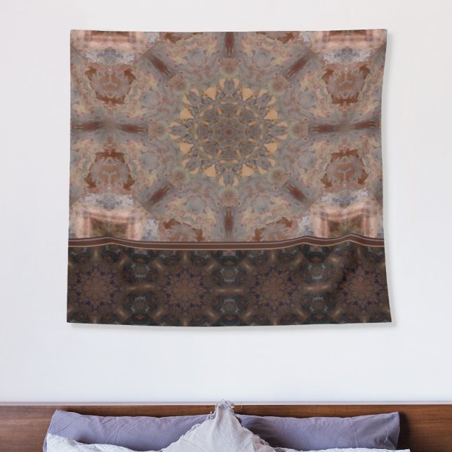 Boho Mandala Muted Earth Tones Zen Tapestry (Creator Uploaded)