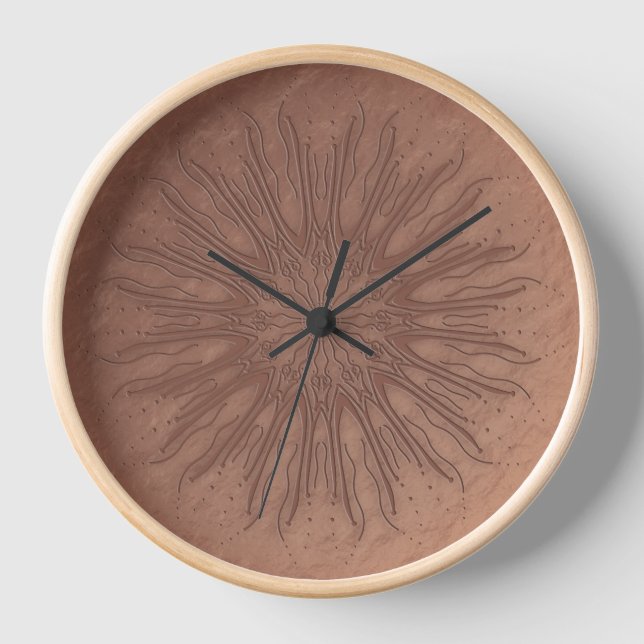 Boho mandala pattern sunburst hippie bohemian clock (Front)