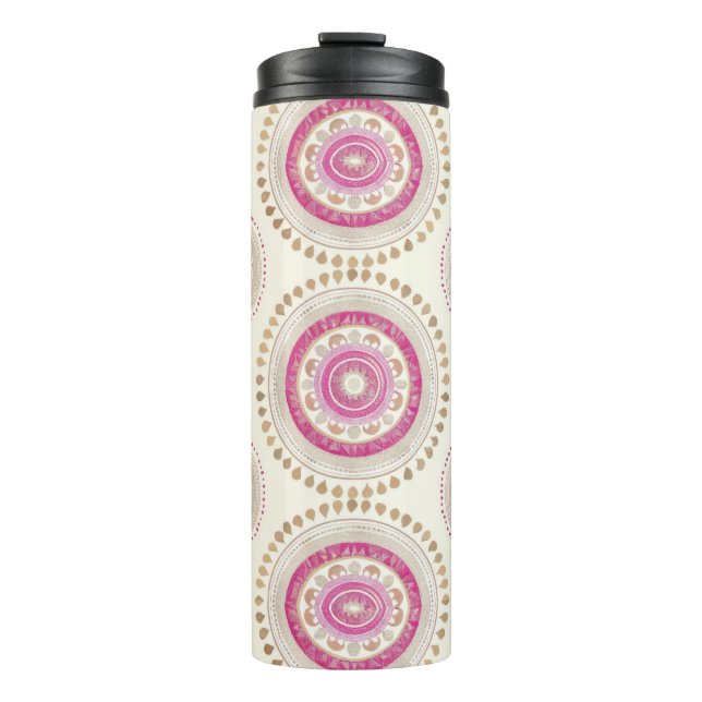 Boho Mandala Pattern Thermal Tumbler (Front)