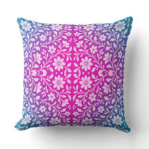 Boho Mandala Pink & Purple throw Pillow