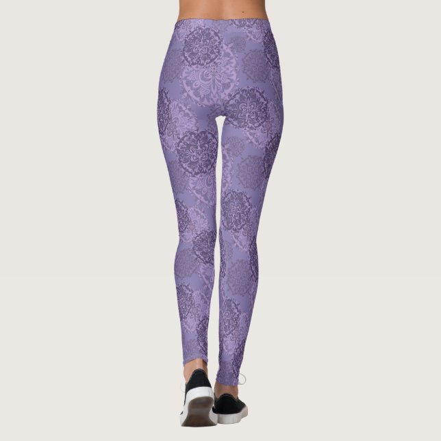 Boho Mandalas Purple Leggings (Back)