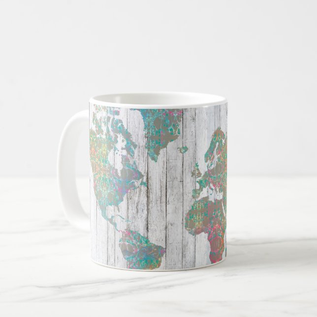 Boho Map II Coffee Mug (Front Left)