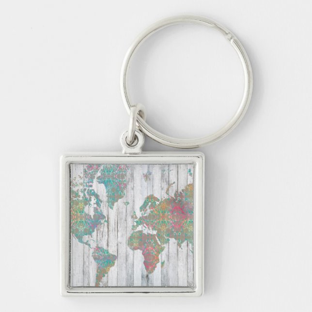 Boho Map II Key Ring (Front)
