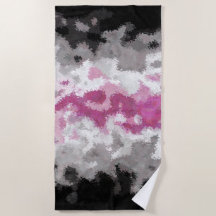 Boho Marbled Abstract Librafeminine Pride Flag Beach Towel