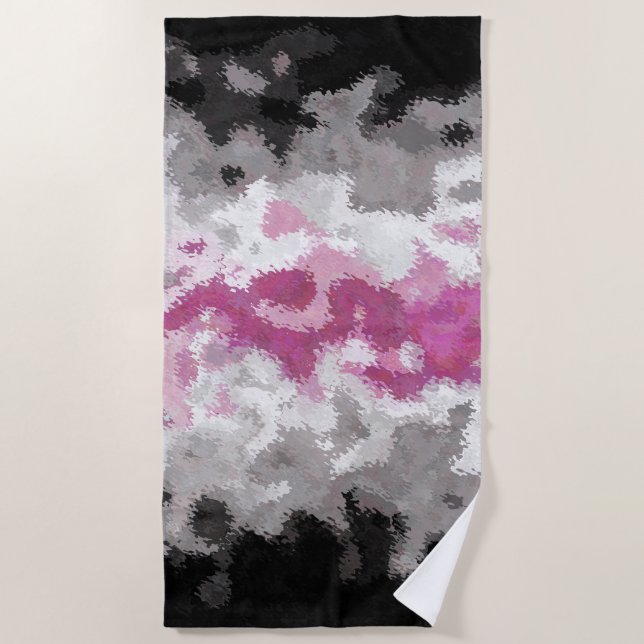 Boho Marbled Abstract Librafeminine Pride Flag Beach Towel (Front)