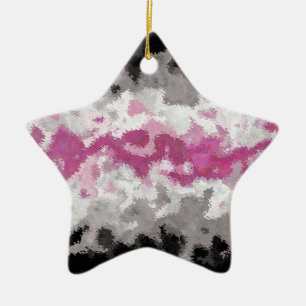 Boho Marbled Abstract Librafeminine Pride Flag Ceramic Ornament