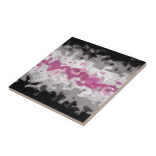 Boho Marbled Abstract Librafeminine Pride Flag Ceramic Tile