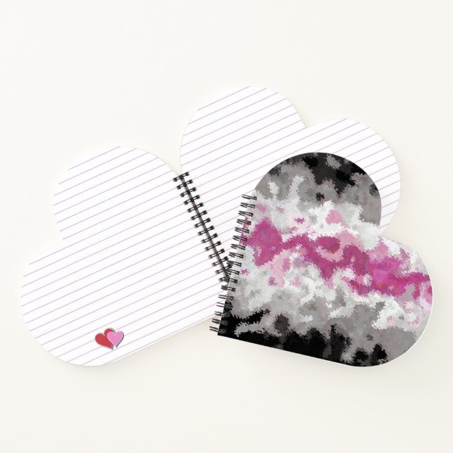 Boho Marbled Abstract Librafeminine Pride Flag Notebook (Inside)