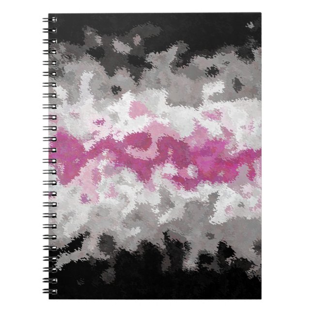 Boho Marbled Abstract Librafeminine Pride Flag Notebook (Front)
