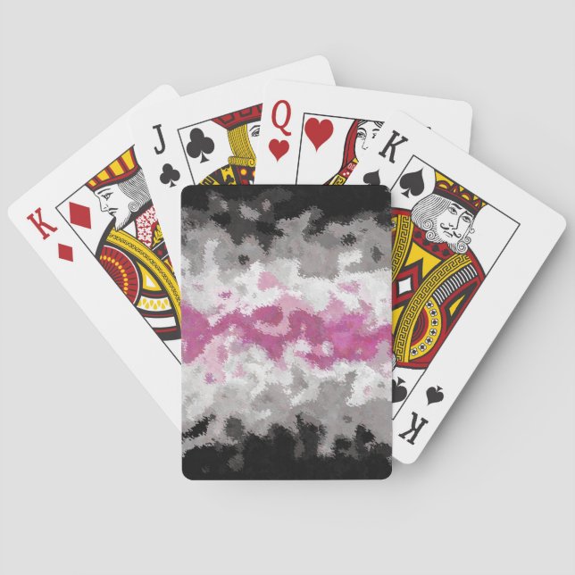 Boho Marbled Abstract Librafeminine Pride Flag Playing Cards (Back)