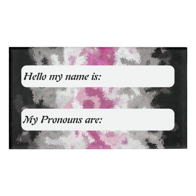 Boho Marbled Customisable Librafeminine Pride Flag Name Tag (Front)