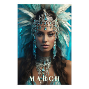 *~* Boho MARCH  AQUAMARINE Headdress AP53 Photo Print
