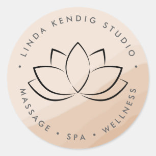 Boho Massage Therapist Logo Sticker