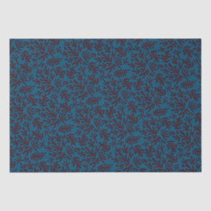 Boho Matisse Botanical Shapes Pattern Black Blue Tissue Paper