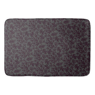 Boho Matisse Botanical Shapes Pattern Black Grey Bath Mat