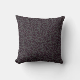 Boho Matisse Botanical Shapes Pattern Black Grey Cushion