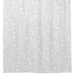 Boho Matisse Botanical Shapes Pattern Black Grey Shower Curtain