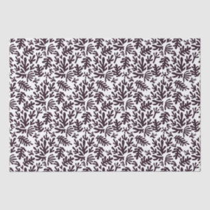 Boho Matisse Botanical Shapes Pattern Black Grey Tissue Paper